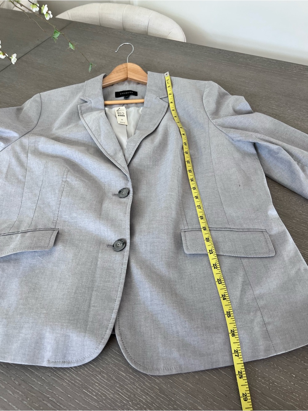 Talbots Light Gray Classic Two-Button Blazer - Picture 8 of 10